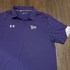 Under Armour Miller Lite Dry Fit Purple Polo Size xl